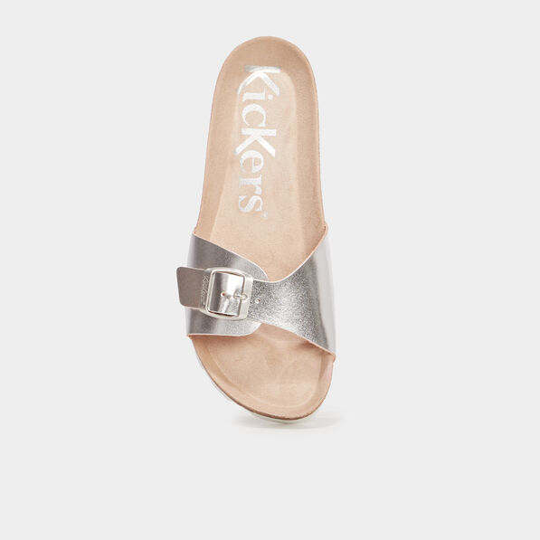 Mules Kickers Kickeyra gris argent femme