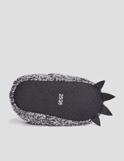 Chaussons fausse fourrure gris garçon