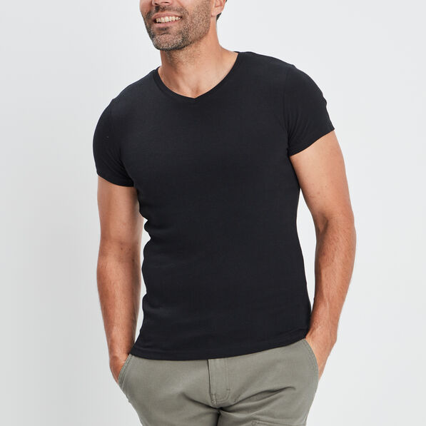 t shirt manches courtes ajuste noir homme T-shirt manches courtes ajusté noir homme