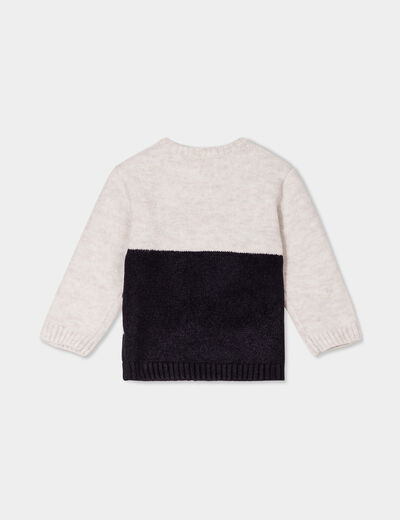 Pull épaule boutonnée manches longues beige bébé garçon