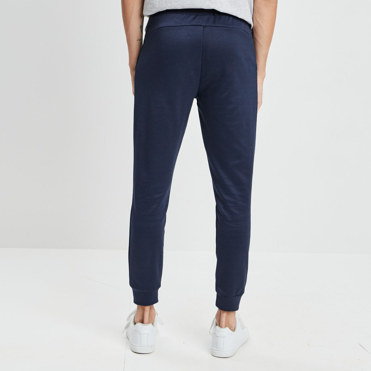 Jogging ajusté à coulisse bleu marine homme