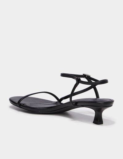 Sandales &agrave; talons kitten heels noir femme