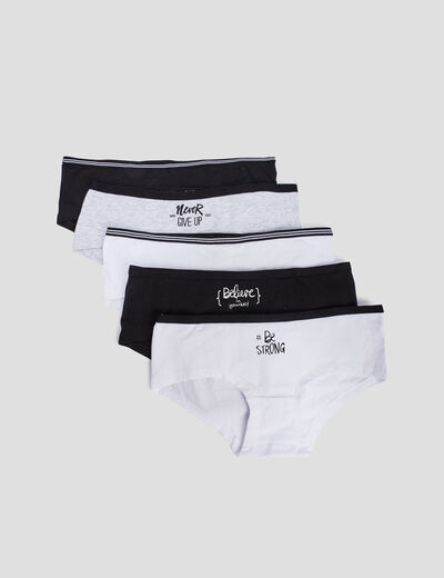 Lot 5 shortys noir fille