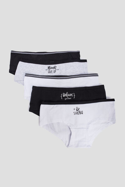 Lot 5 shortys noir fille