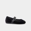 Ballerines effet velours noir fille