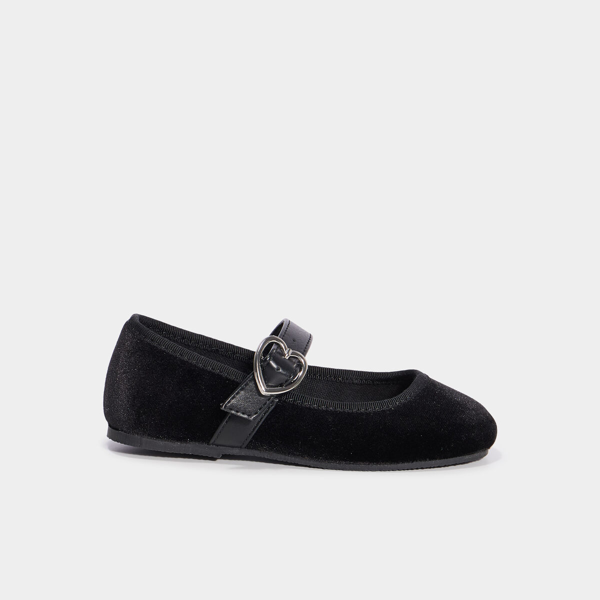 Ballerines effet velours noir fille