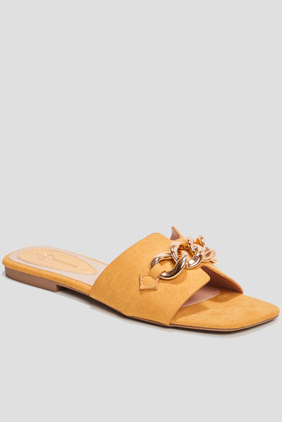 Mules avec chaînes Mosquitos jaune femme