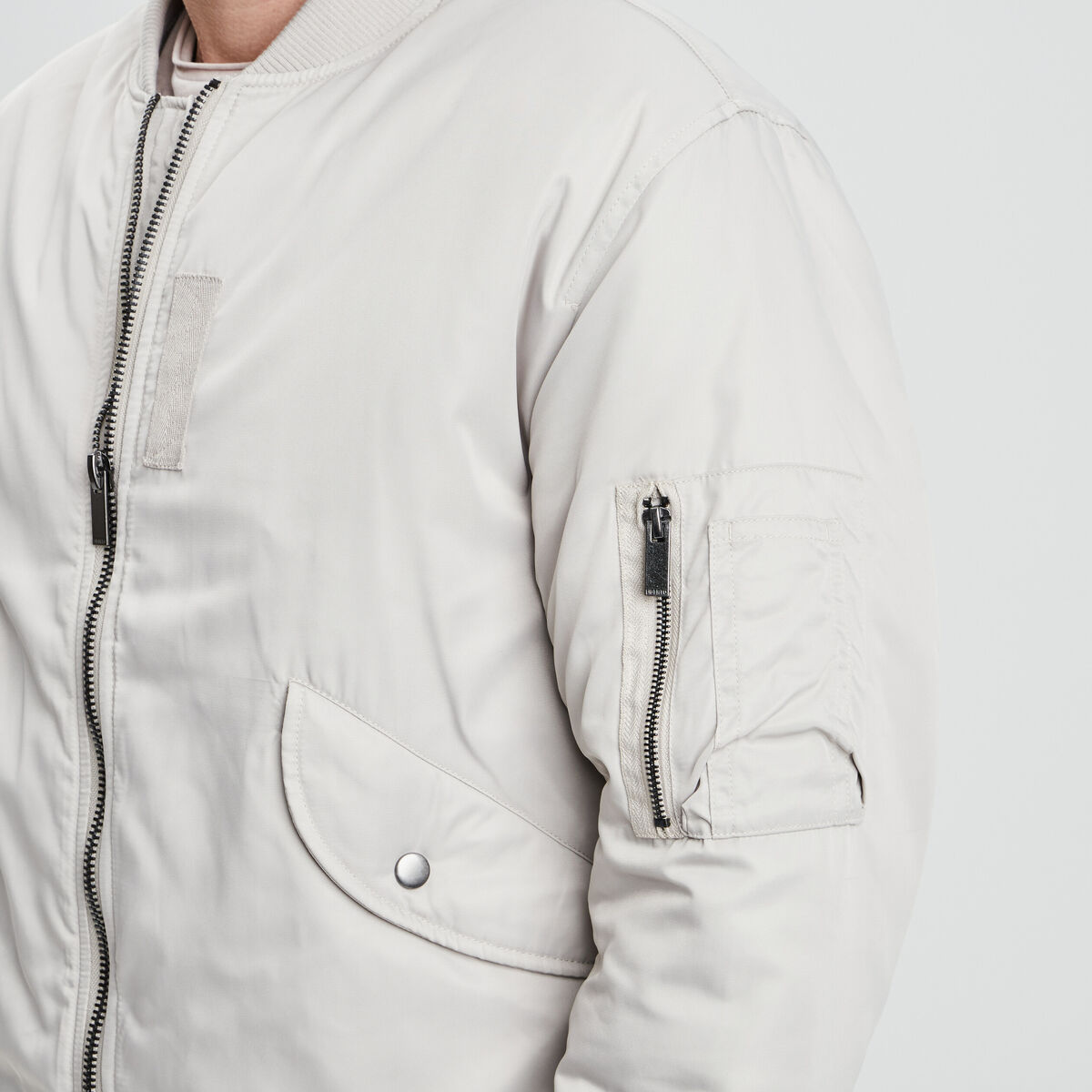 Veste bomber zippée creme homme
