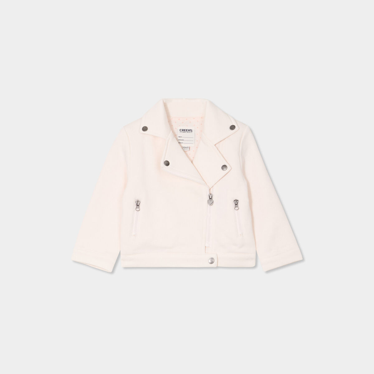 Veste esprit biker droite creme b&eacute;b&eacute; fille
