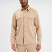 Surchemise manches longues 2 poches beige homme