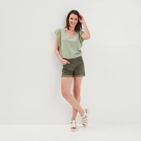 short skinny 5 poches vert kaki femme Short skinny 5 poches vert kaki femme