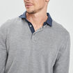 Pull avec col polo gris clair homme