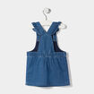 Robe salopette droite en jean Creeks denim stone bébé fille