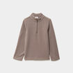 Sweat polaire col camionneur gris gar&ccedil;on