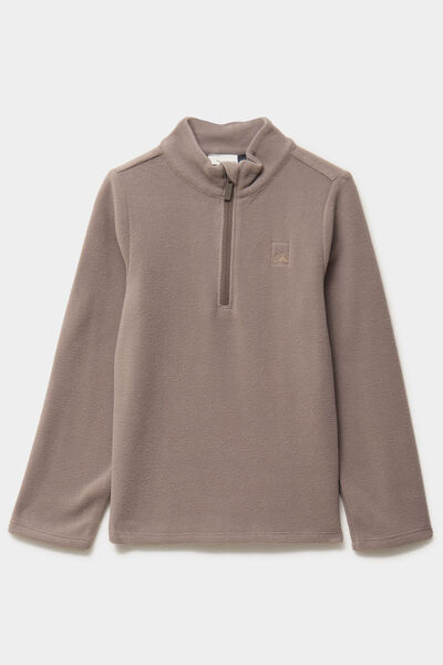 Sweat polaire col camionneur gris gar&ccedil;on