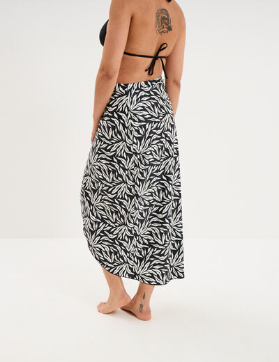 Jupe par&eacute;o de plage noir femme