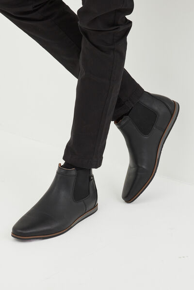 Bottines chelsea plates Baza noir homme
