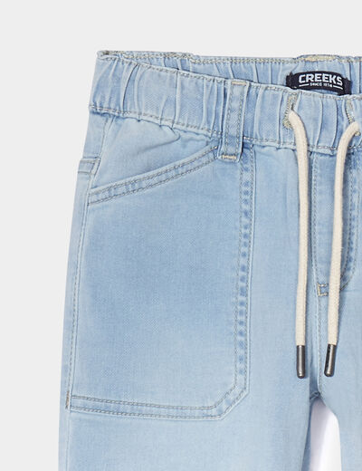 Jean stretch jogger taille élastiquée denim triple stone garçon