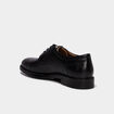 Derbies en cuir &agrave; bout rond noir homme