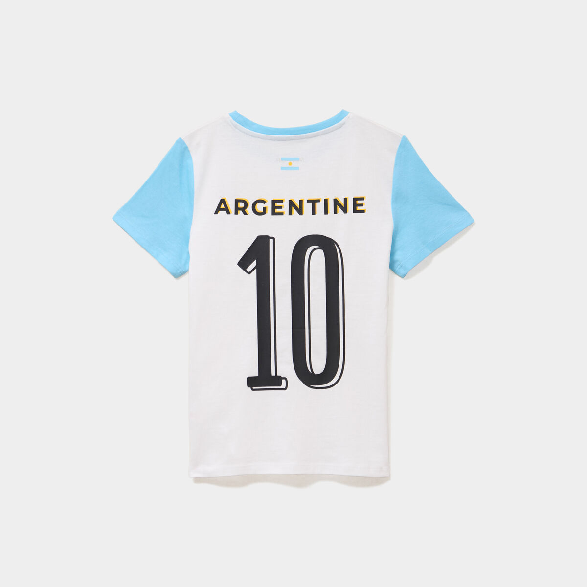 T-shirt maillot de football Argentine blanc fille