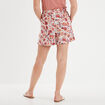 Short droit ceinturé mélange lin ecru femme