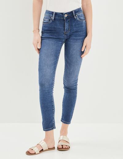Jean stretch slim 7/8 ème denim stone femme
