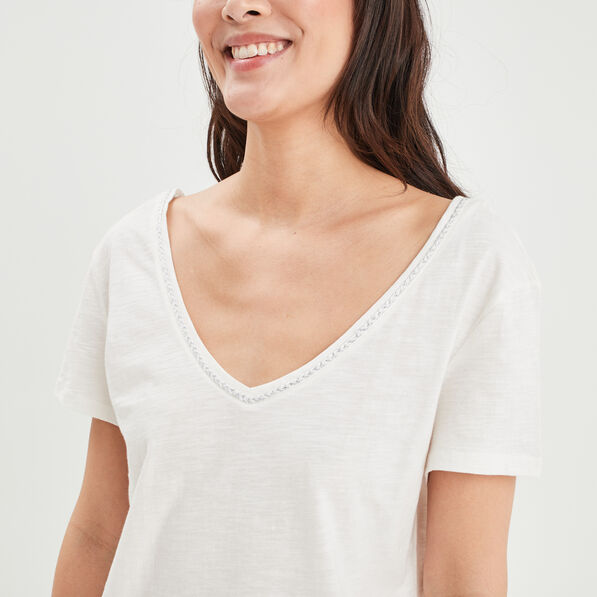 t shirt a manches courtes blanc femme T-shirt à manches courtes blanc femme