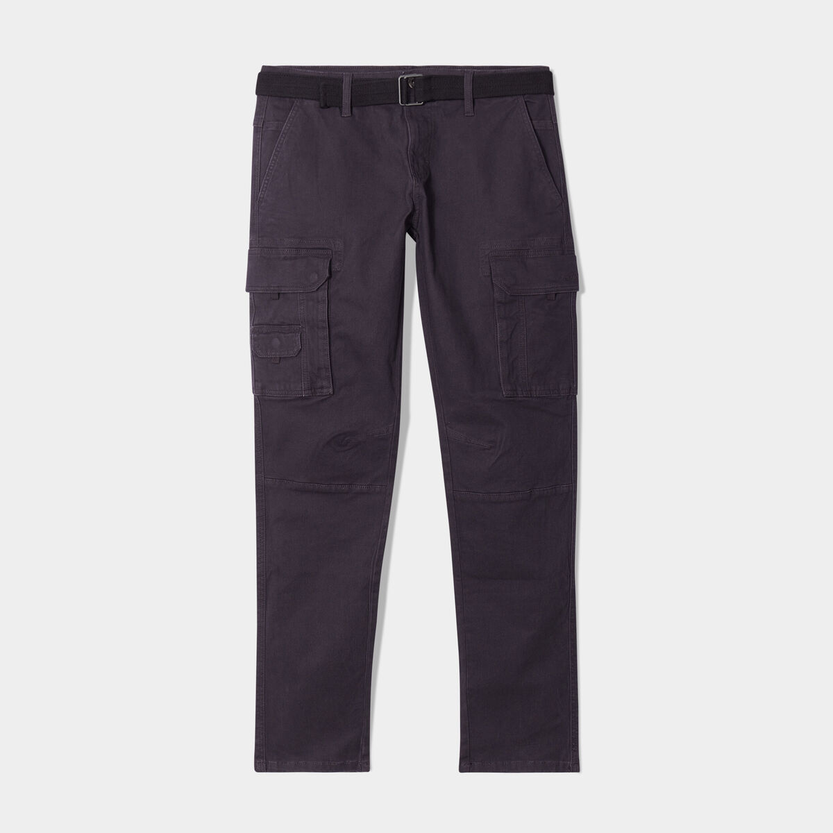 Pantalon cargo ceintur&eacute; Trappeur gris fonc&eacute; homme