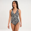 Maillot de bain une pi&egrave;ce crois&eacute; noir femme