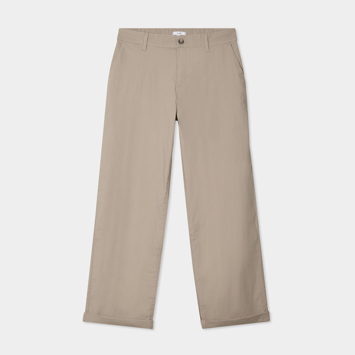 Pantalon chino relax coton taupe homme