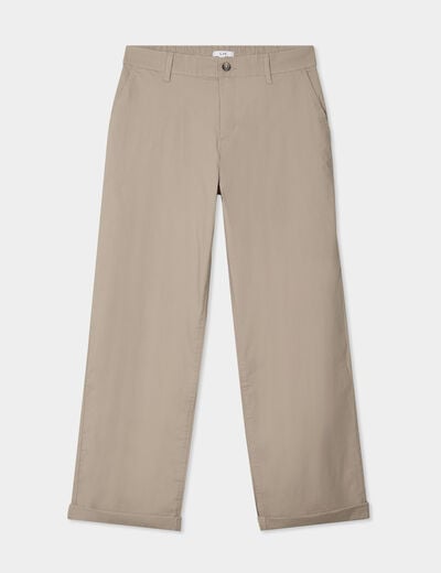 Pantalon chino relax coton taupe homme