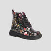 Bottines vernies print fleuri noir fille