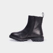 Bottines chelsea en cuir noir fille