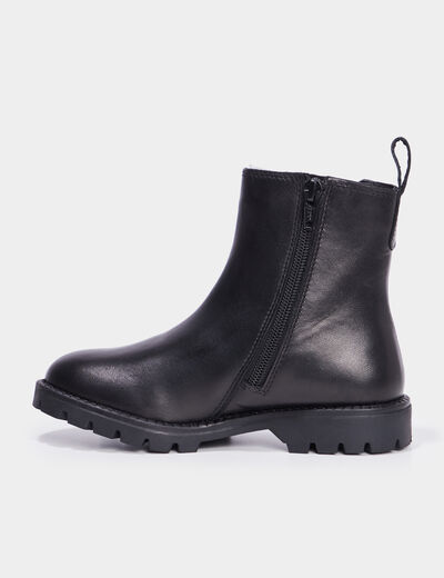 Bottines chelsea en cuir noir fille