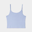 Débardeur cropped côtelé bleu clair femme