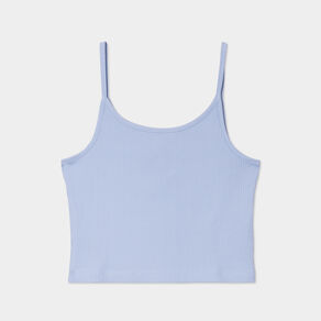 debardeur cropped cotele bleu clair femme Débardeur cropped côtelé bleu clair femme