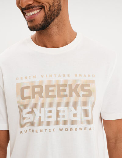 T-shirt manches courtes coton blanc homme