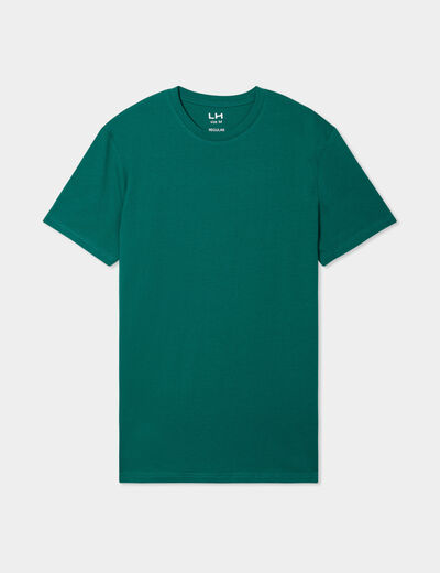 T-shirt en coton manches courtes vert émeraude homme