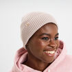 Bonnet tricot&eacute; avec bord &agrave; revers sable femme