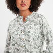 Chemise manches longues col mao ecru femme