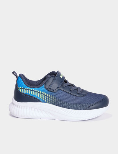 Baskets running à scratchs bleu garçon