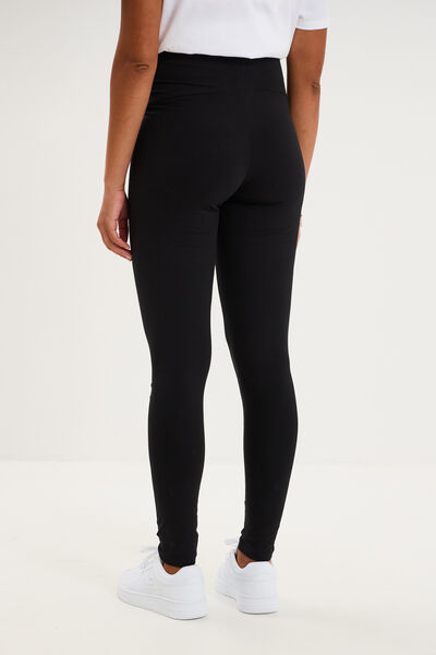 Legging grossesse en coton noir femme maternit&eacute;