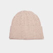 Bonnet tricot&eacute; torsades beige femme