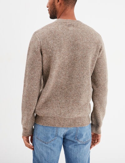 Pull col rond à manches longues taupe homme