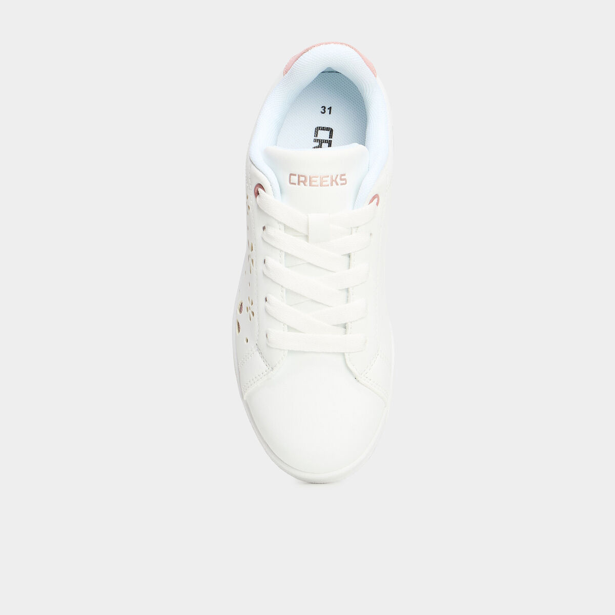 Tennis basses &agrave; lacets blanc fille