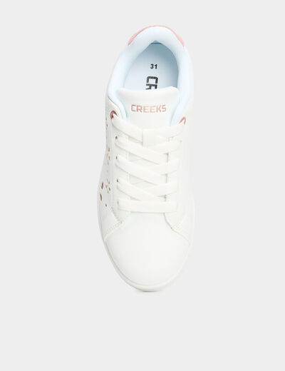 Tennis basses à lacets blanc fille