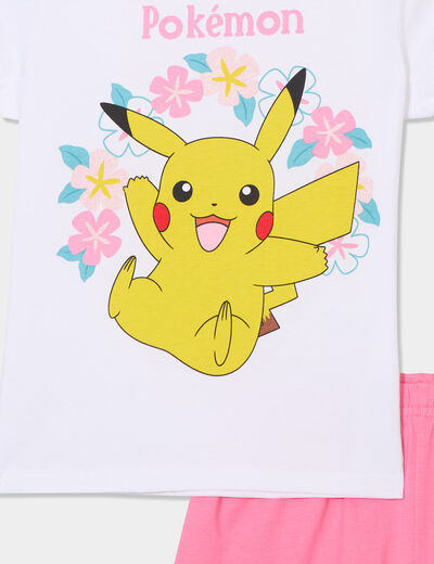 Ensemble pyjama short Pokémon Pikachu rose fille