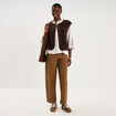 Veste sans manches effet polaire marron fonc&eacute; femme