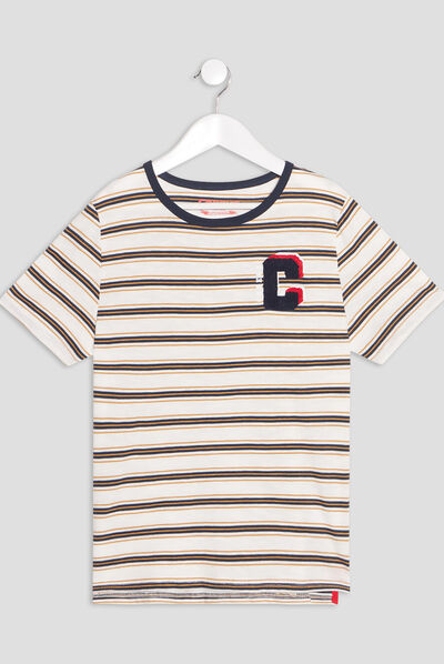 T-shirt manches courtes Creeks ivoire garçon