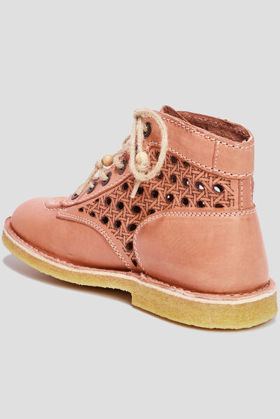 Bottines en cuir Kickers Kicklegend orange clair femme